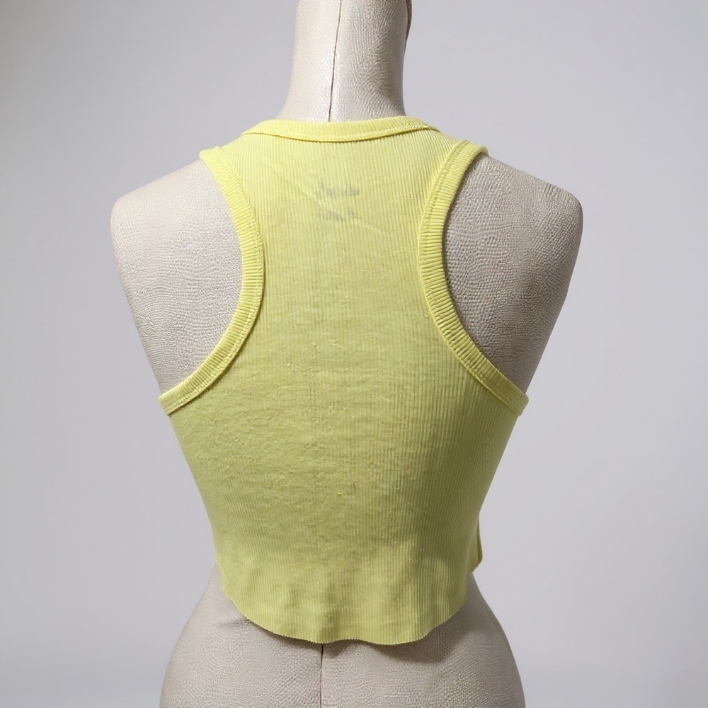 285 Wild Fable | NWT Lemon Yellow Ribbed Racerback Sleeveless Crop Top (Size S) - Picture 3 of 8